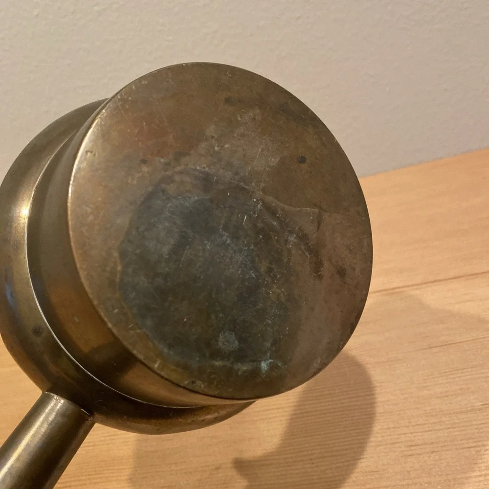 Vintage Silk Iron Pan Long Handle Green‎ Oxidation